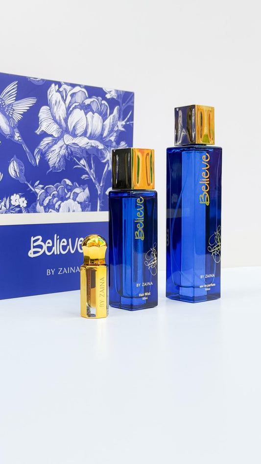 Luxury Perfume Box (Believe) by By Zaina - Timeless Scent | 3-Piece Luxury Set